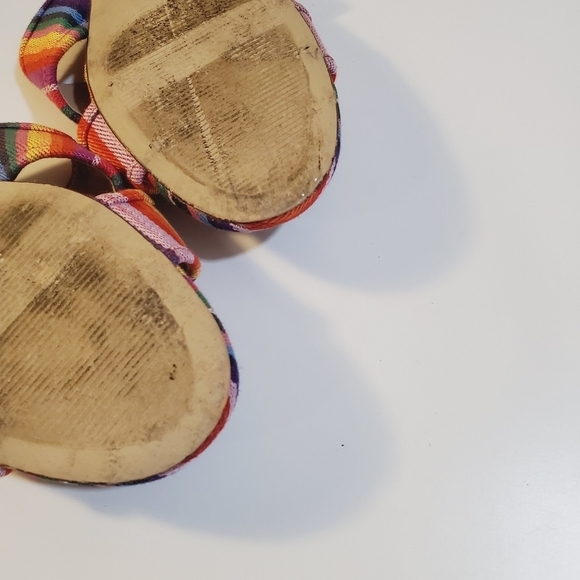 J. Crew Cora colorfull stripes canvas Flat Slides sandals size 8 - Picture 6 of 11